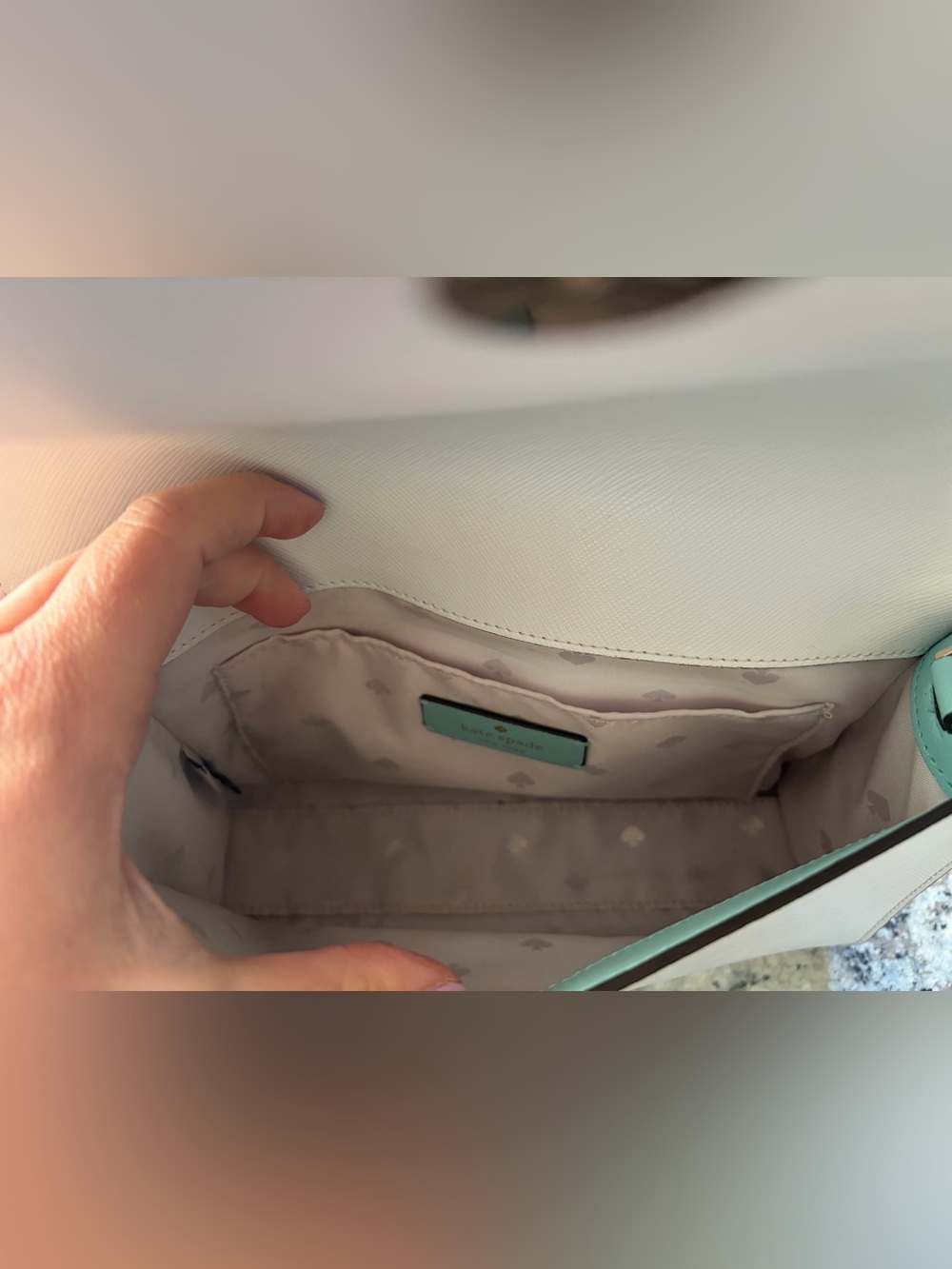 kate spade Mint and White Crossbody Purse - Picture 3 of 4